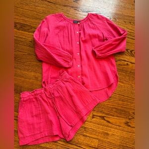Gap in Xirena Style Shorts Set Pink Size Petite Small